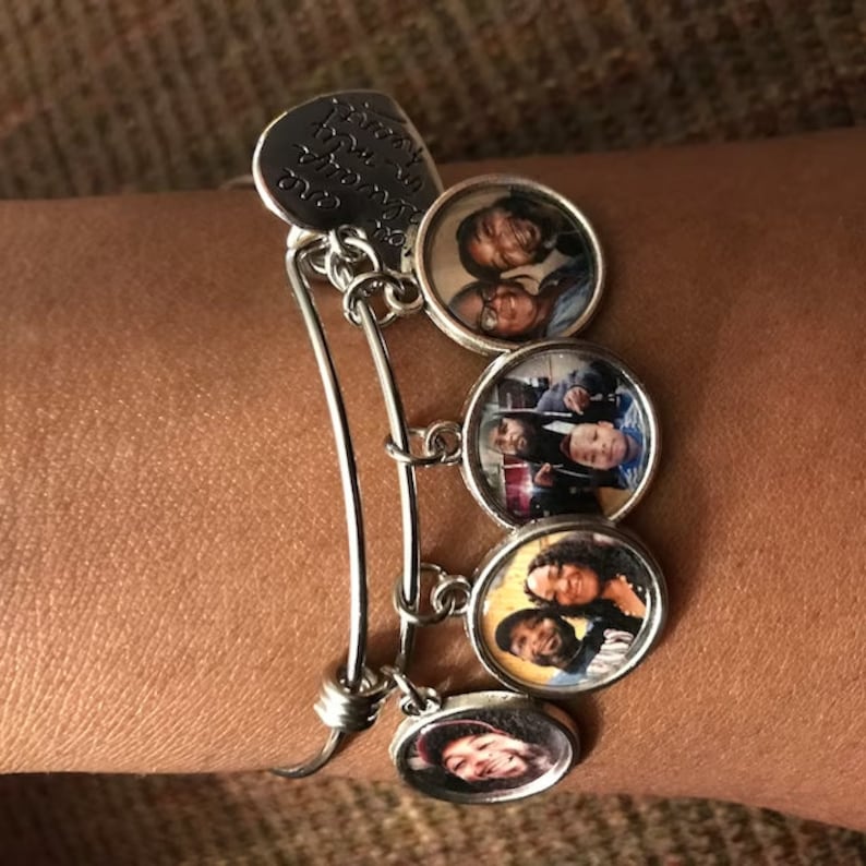 Photo Charm Mom Bracelet Custom Photo Jewelry Wife Gift Grandmother Gift Picture Jewelry Child Pet Photos Mom Gifts Add Message or Logo image 7