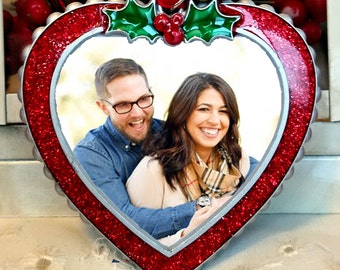 Heart Photo Ornament Heart Picture Frame for Wife Girlfriend Photo Ornament Mom Dad Grandmother Gift