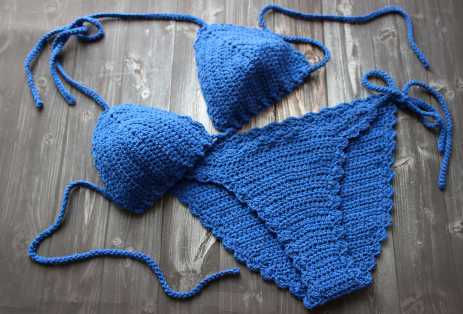 Personalized Hand Crocheted Bikini Set in Cardinal Blue Boho Etsy