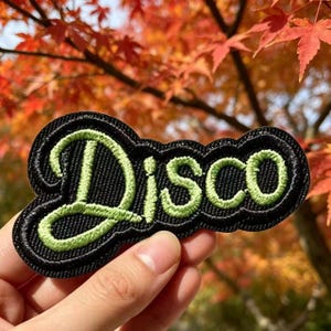 Disco Question Mark Patch | "The Frie Nears" Text Applique, Sew On Fabric Decor