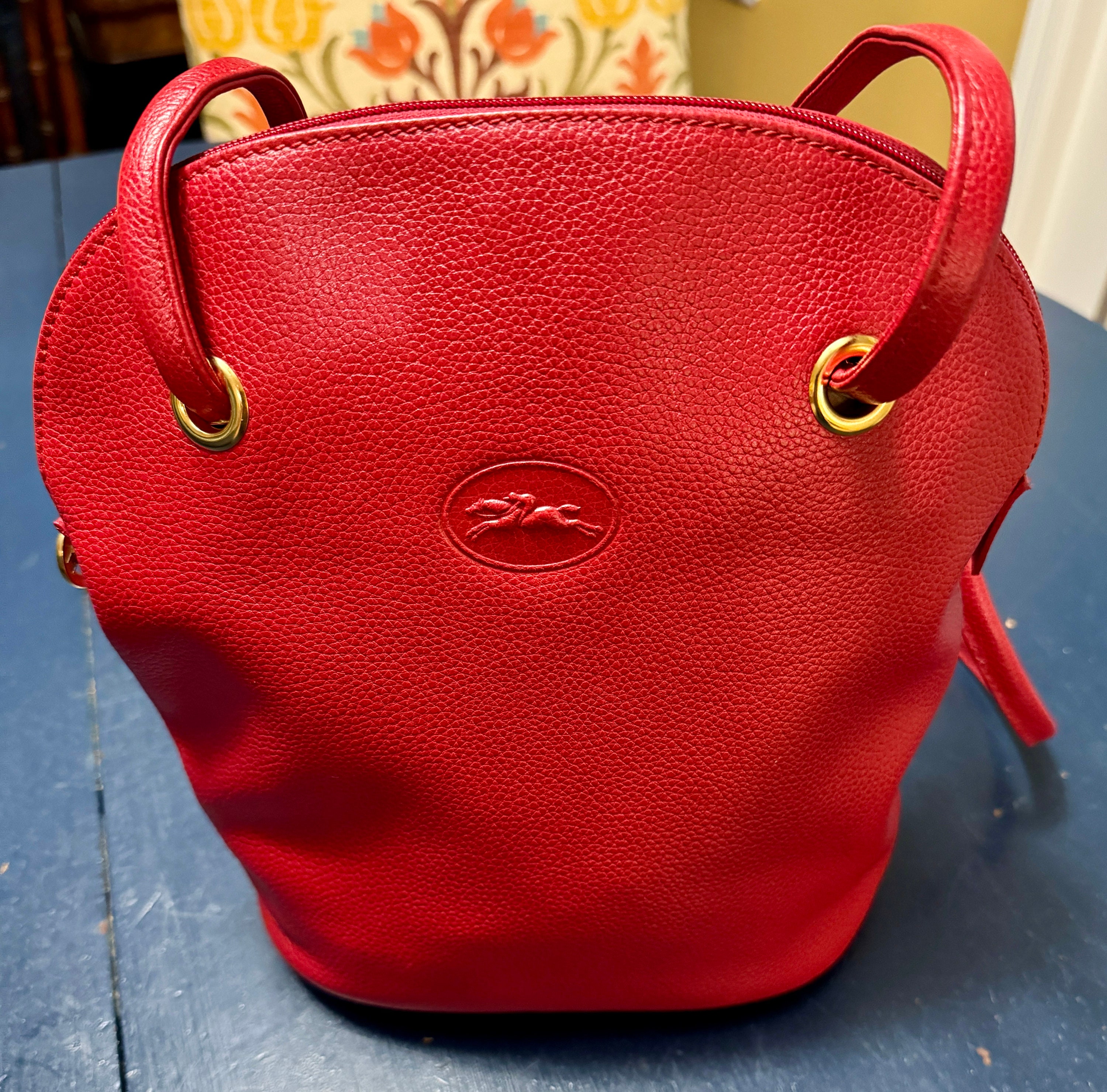 LONGCHAMP 赤 レザー ベルト 71EilnnU30L.jpg