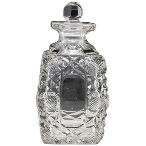 1890's American Victorian Bright Clear Cut Glass Perfume Bottle. Scent. image 1