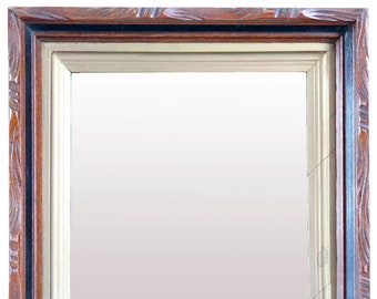 Small Antique American Victorian Walnut Framed Beveled Square Wall Mirror 11 in. c. 1870