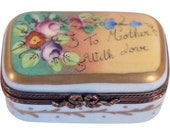 Limoges. Vintage French Chamart Hand Painted Porcelain Mother 39 s Day Trinket Dresser Box