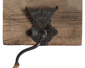 1890 39 s American Arcade Cast Iron and Wood Favorite No. 7 Wall Mount Antique Coffee Grinder, Mill. Hand Crank. Mounted.