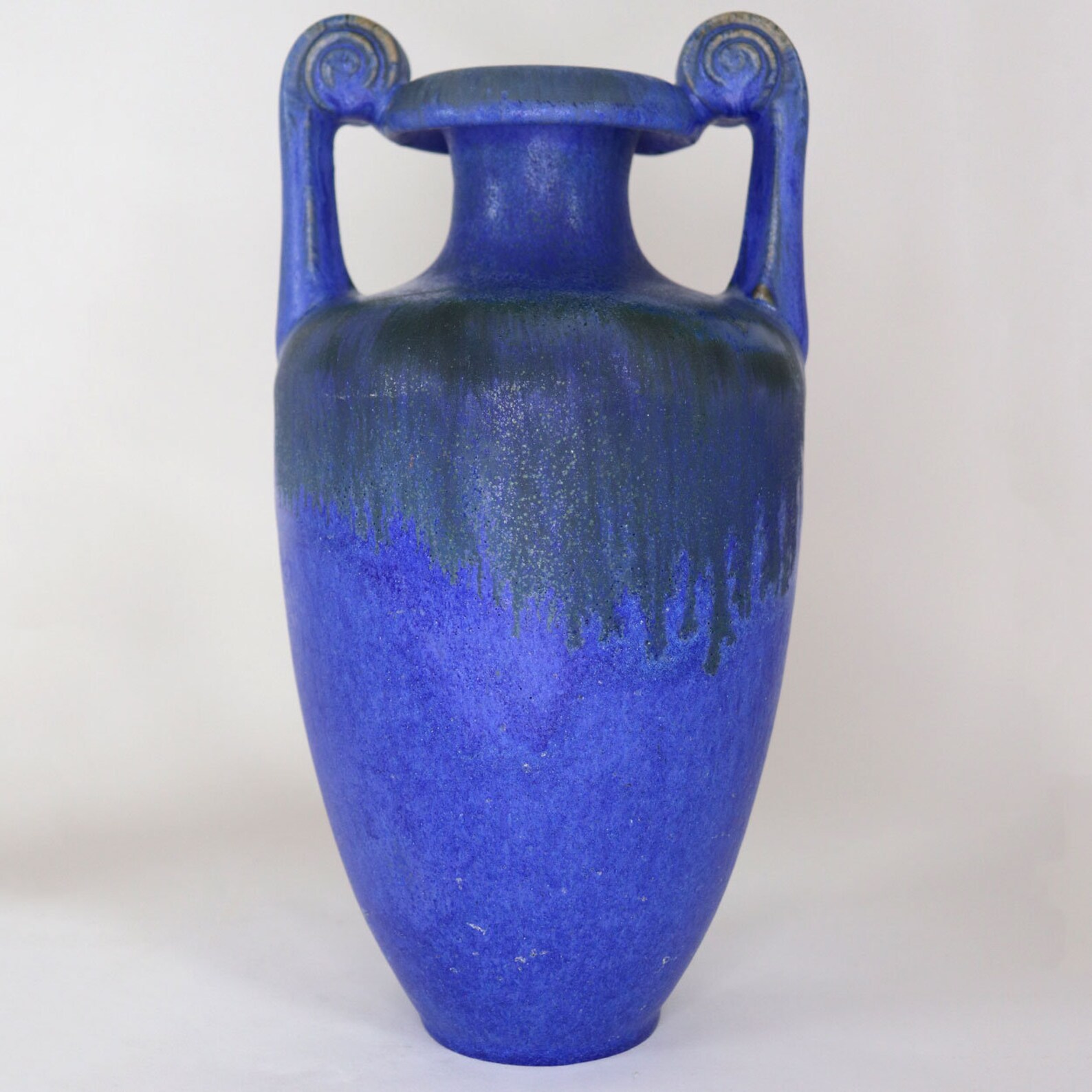 Vintage American Fulper Pottery Blue Flambe Amphora Etsy