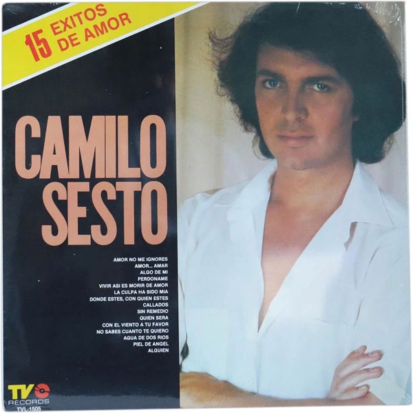 1981 Vintage CAMILO SESTO 33 LP Vinyl Record Album, 15 Exitos de Amor