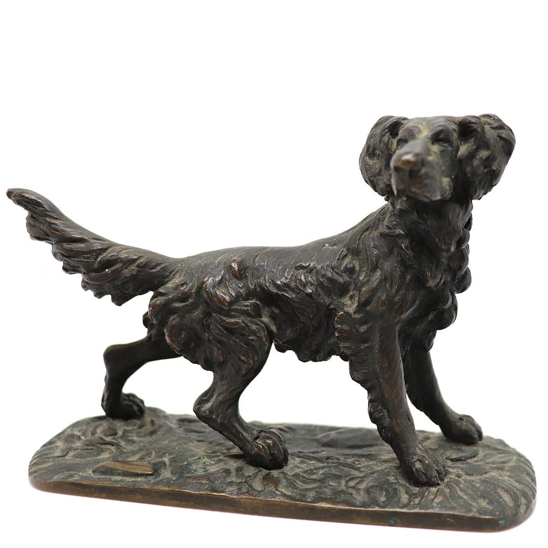 1860's Antique French Patinated Bronze Spaniel Hunting Dog Statue Etsy