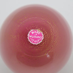 Vintage Italian Murano Glass Pink Gold Aventurine Bottle image 2