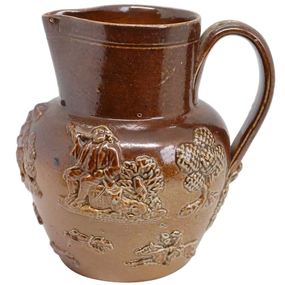 Piccolo bricco o scrematrice per latte in ceramica inglese Doulton Lambeth  del 1870 -  Italia