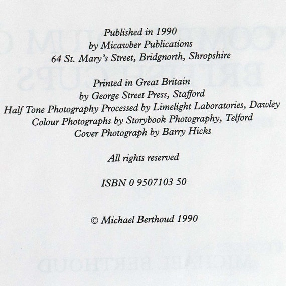 Rare First Edition Book: A Compendium of British Cups by - Etsy