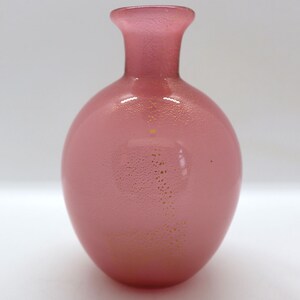 Vintage Italian Murano Glass Pink Gold Aventurine Bottle image 8