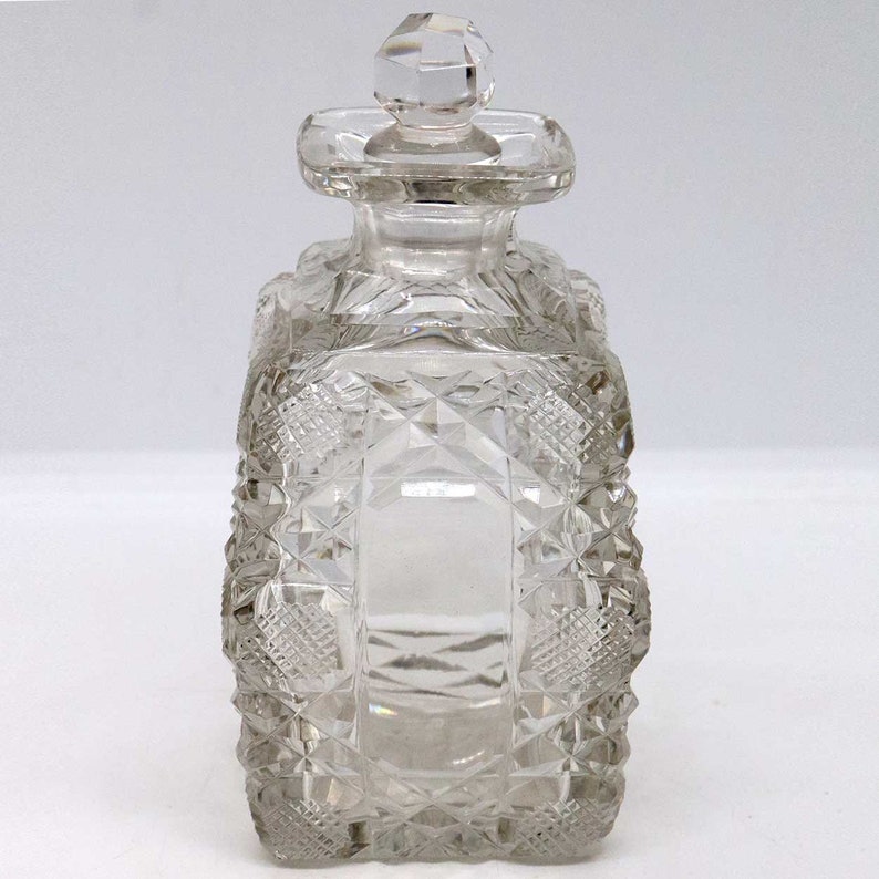 1890's American Victorian Bright Clear Cut Glass Perfume Bottle. Scent. image 5