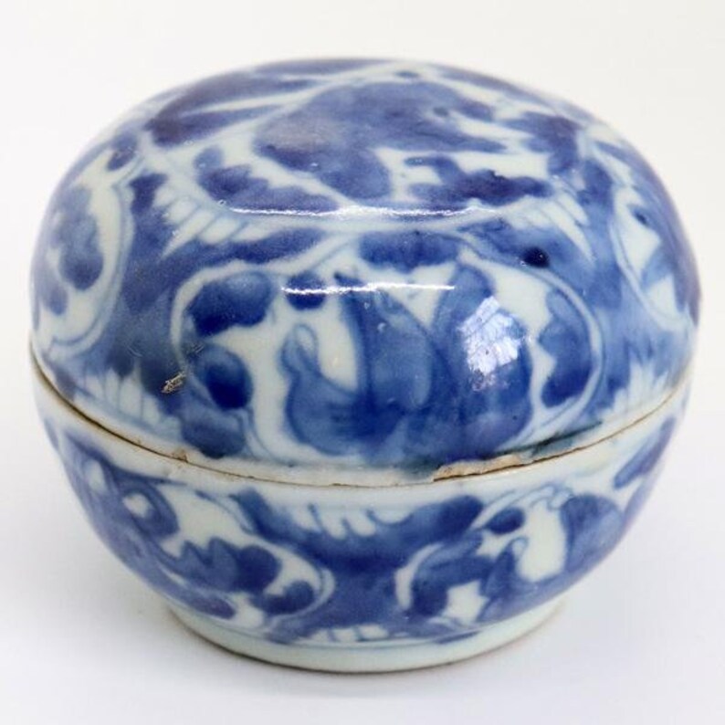 1690'a Antique Chinese Export Porcelain Blue and White Etsy
