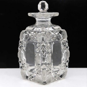 1890's American Victorian Bright Clear Cut Glass Perfume Bottle. Scent. image 4
