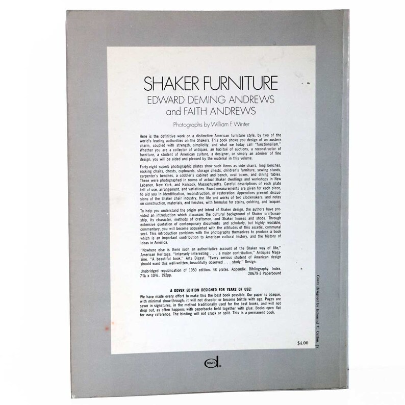 Vintage Book Shaker Furniture by Edward Deming Andrews & Etsy