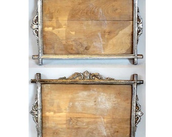 1800's Antique Rare Pair of Indo-Portuguese Silver Mounted Teak Frames