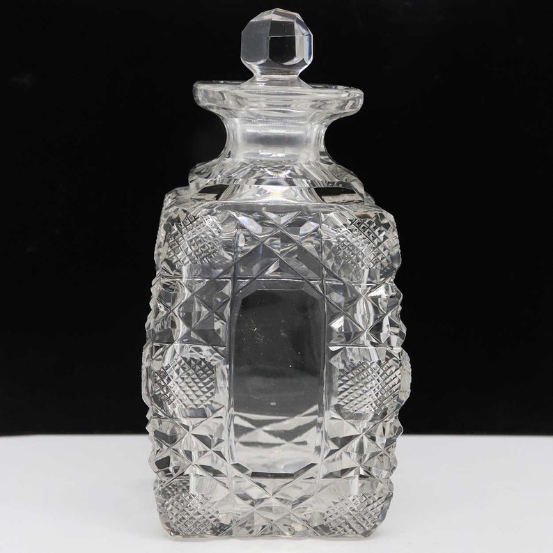1890's American Victorian Bright Clear Cut Glass Perfume Bottle. Scent. image 3