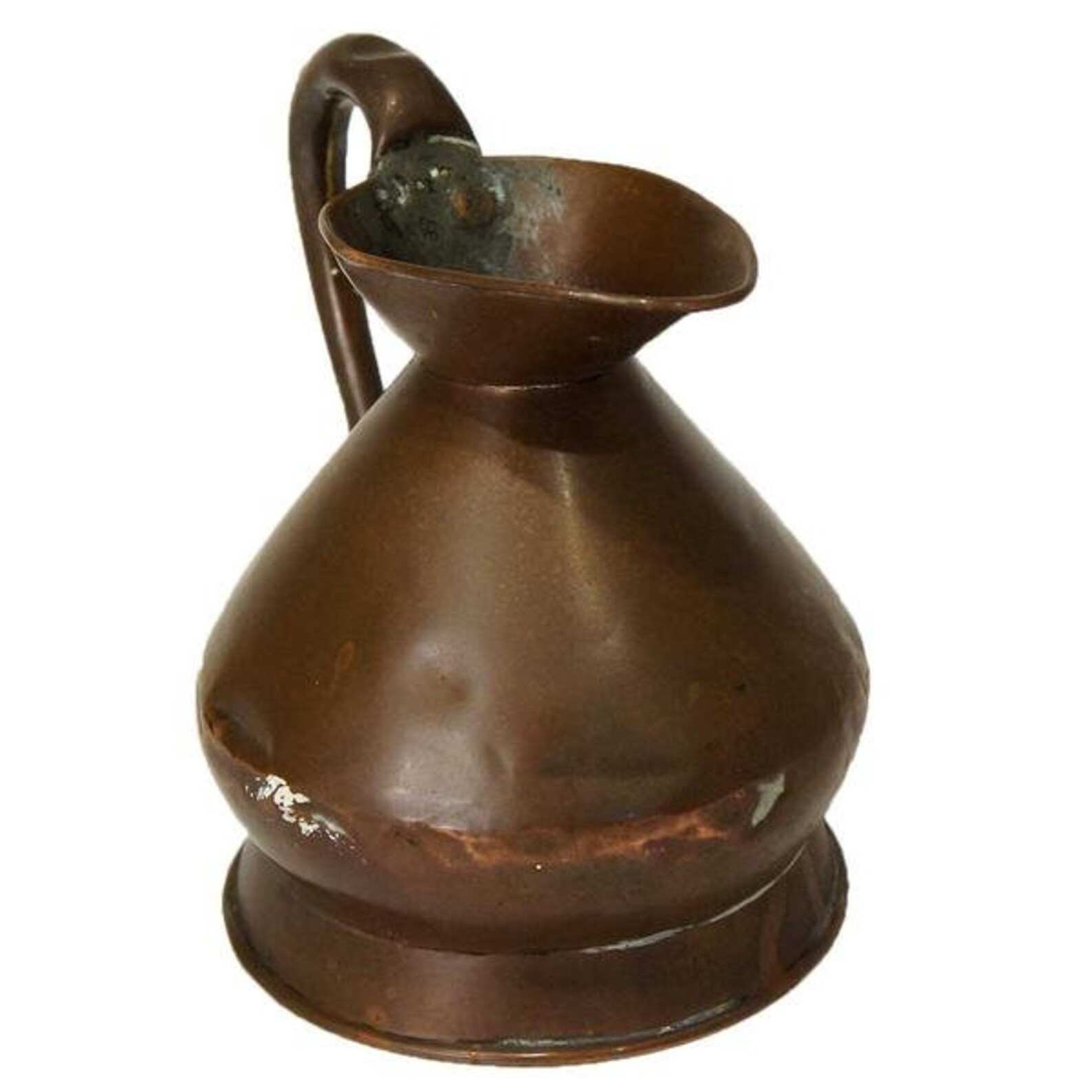 Antique English Victorian Copper Quart Harvest Jug/ale Measure Pitcher