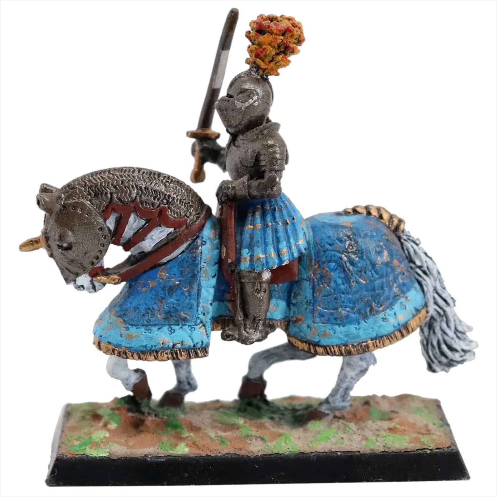 Antique German Painted Tin Alloy Medieval Knight on Horseback Etsy