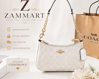 COACH Teri 2Way Shoulder Bag Signature Coated Canvas White CA548 outlet NWT
