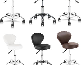 Taburete giratorio hidráulico con ruedas, ideal para bares, spas, salones de uñas y estudios de tatuajes. Sillas redondas.