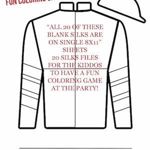 Kentucky Derby Coloring Pages Party Printable Jockey Jersey Silks  - 20 Different Designs