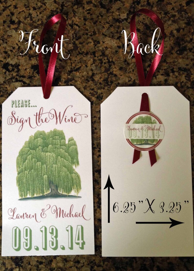 Custom Wine Bottle Tag Wedding Custom Wine Bottle Tag Birthday Etsy