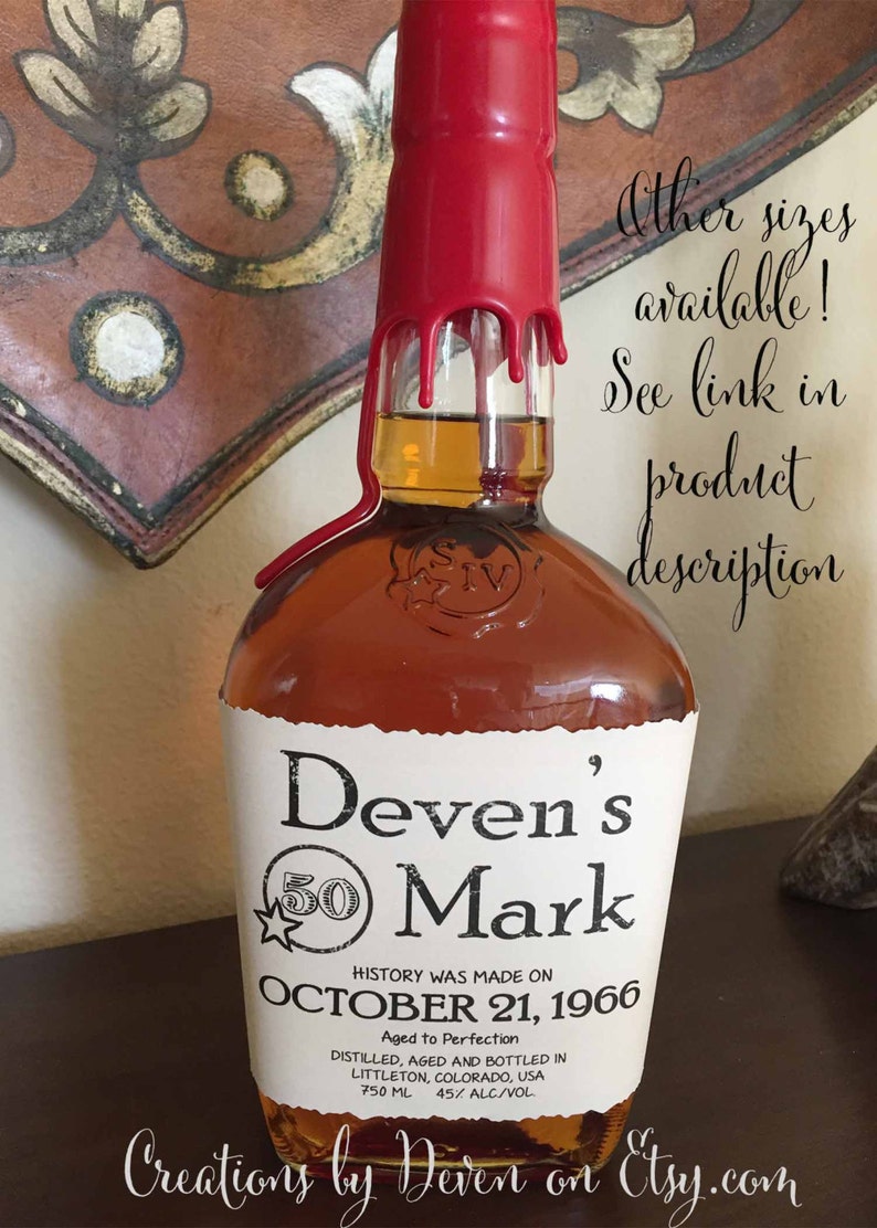 Custom Bourbon Whiskey Label for Special Birthday Gifts Etsy