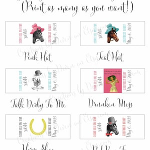 Kentucky Derby Party Favors Printable Derby Nugget Wrappers - Etsy