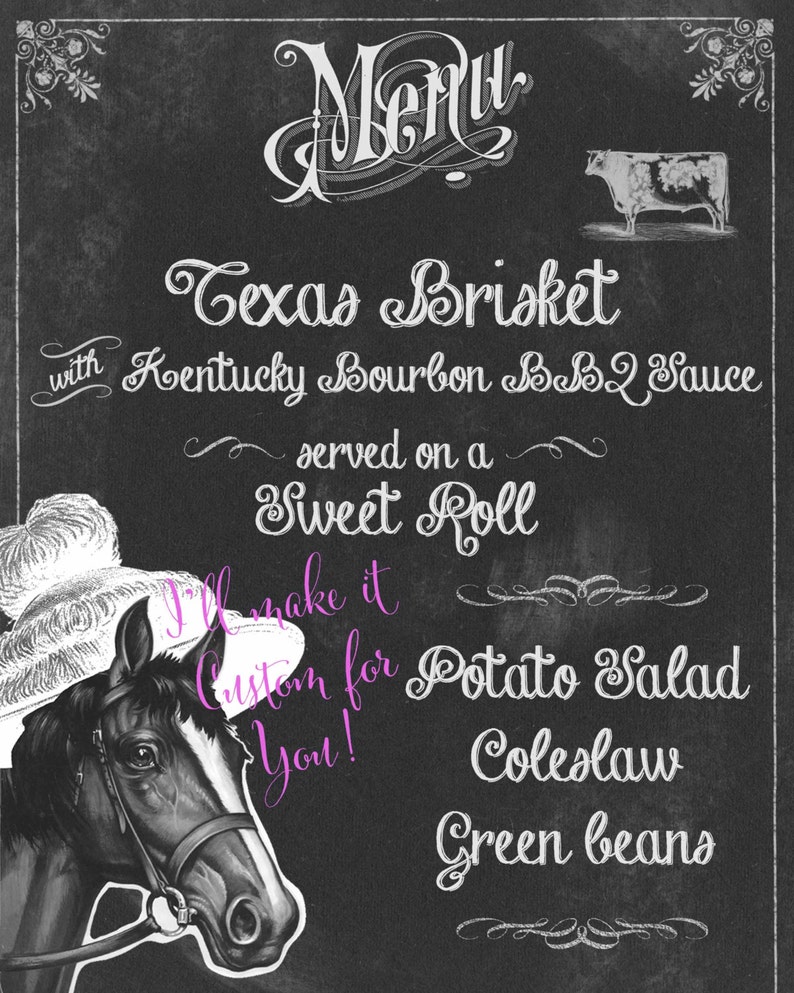 Kentucky Derby Party Menu Custom for Your Derby Party | Etsy