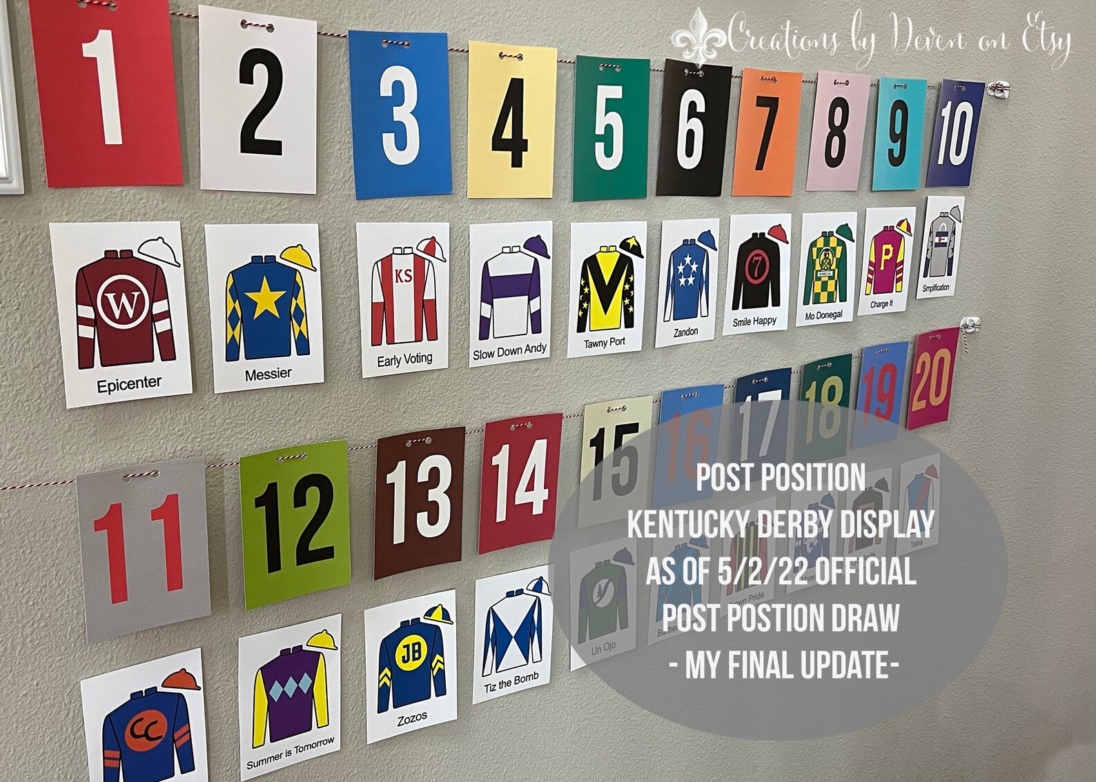Kentucky Derby Party Printables Jockey Jersey Silks Post | Etsy
