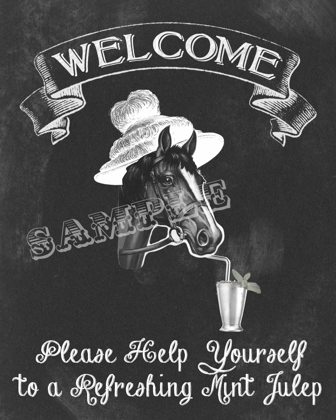 Kentucky Derby Party Printables Welcome Sign Cigar Bar Dessert | Etsy