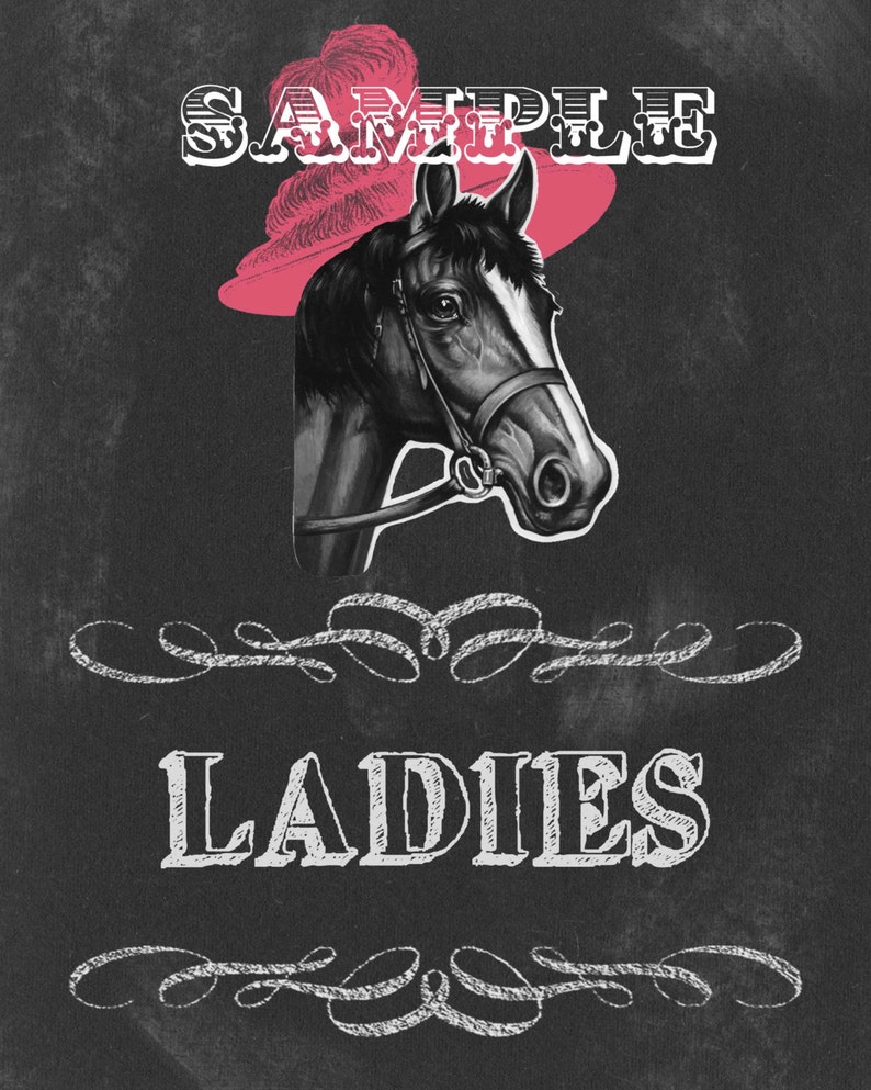 Kentucky Derby Party Printable Restroom Signs Digital Files | Etsy