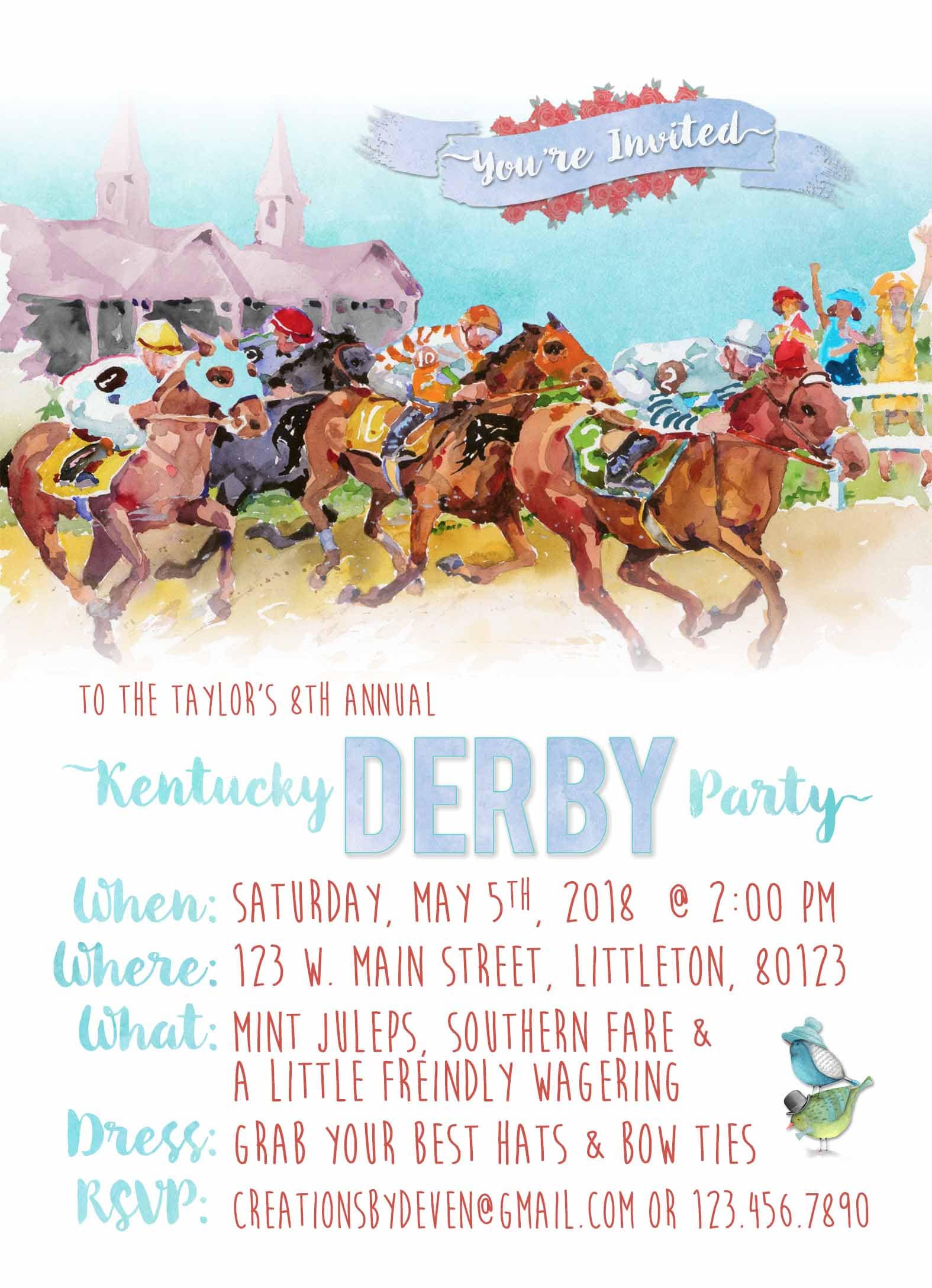 kentucky-derby-party-invitations-set-of-40-includes-envelopes-etsy