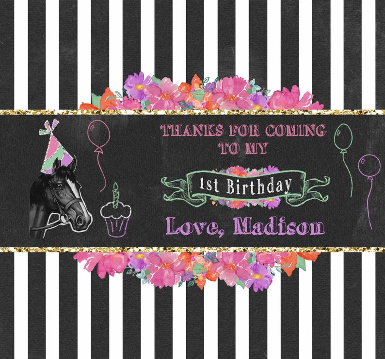 Kentucky Derby Themed Birthday Chocolate Bar Wraps