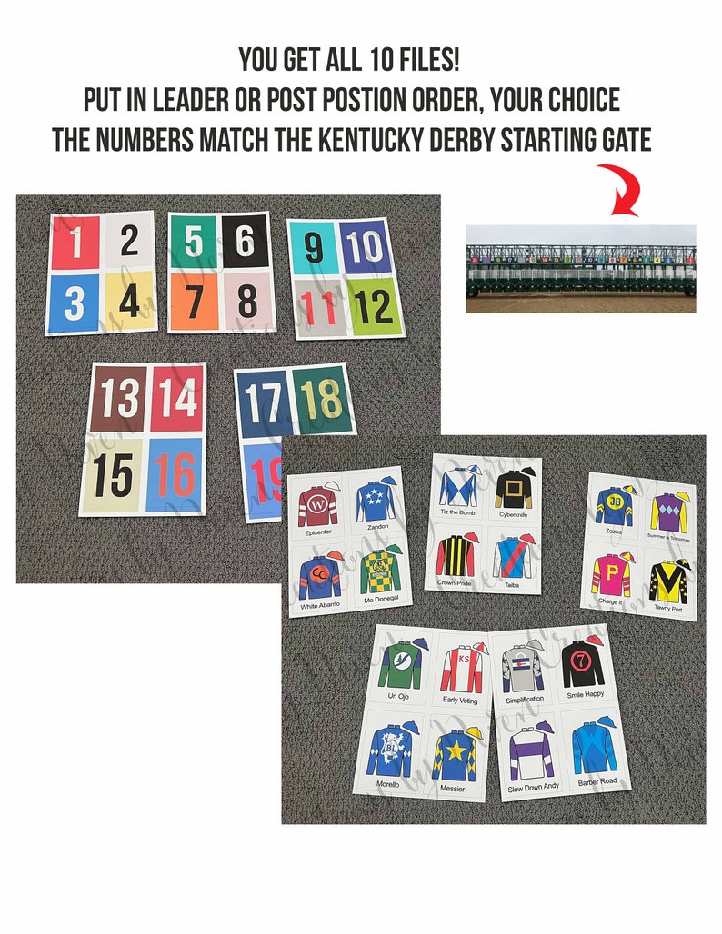 Kentucky Derby Party Printables Jockey Jersey Silks Post | Etsy