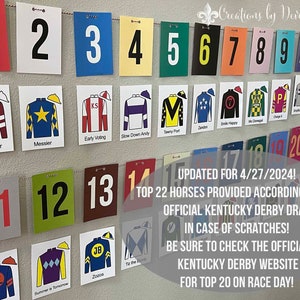 Kentucky Derby Party Printables Jockey Jersey Silks Post Position or Leaderboard Display Derby Betting Games a/o 05/03/24