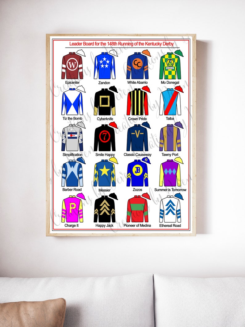 Kentucky Derby Party Printables Jockey Jersey Silks Etsy