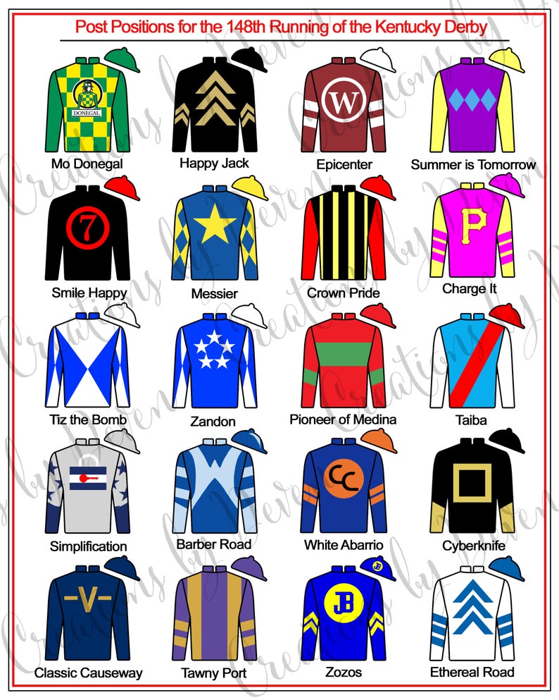 Kentucky Derby Party Printables Jockey Jersey Silks Etsy