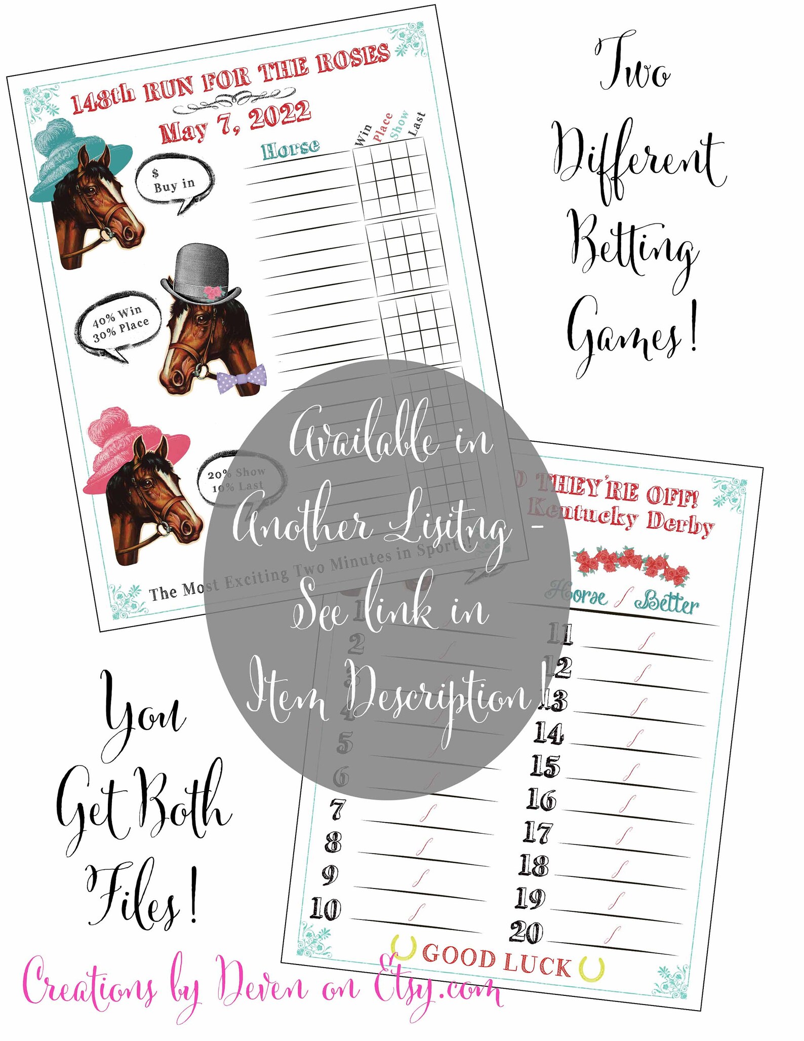 Kentucky Derby Party Printables My Old Kentucky Home 4 Sizes - Etsy