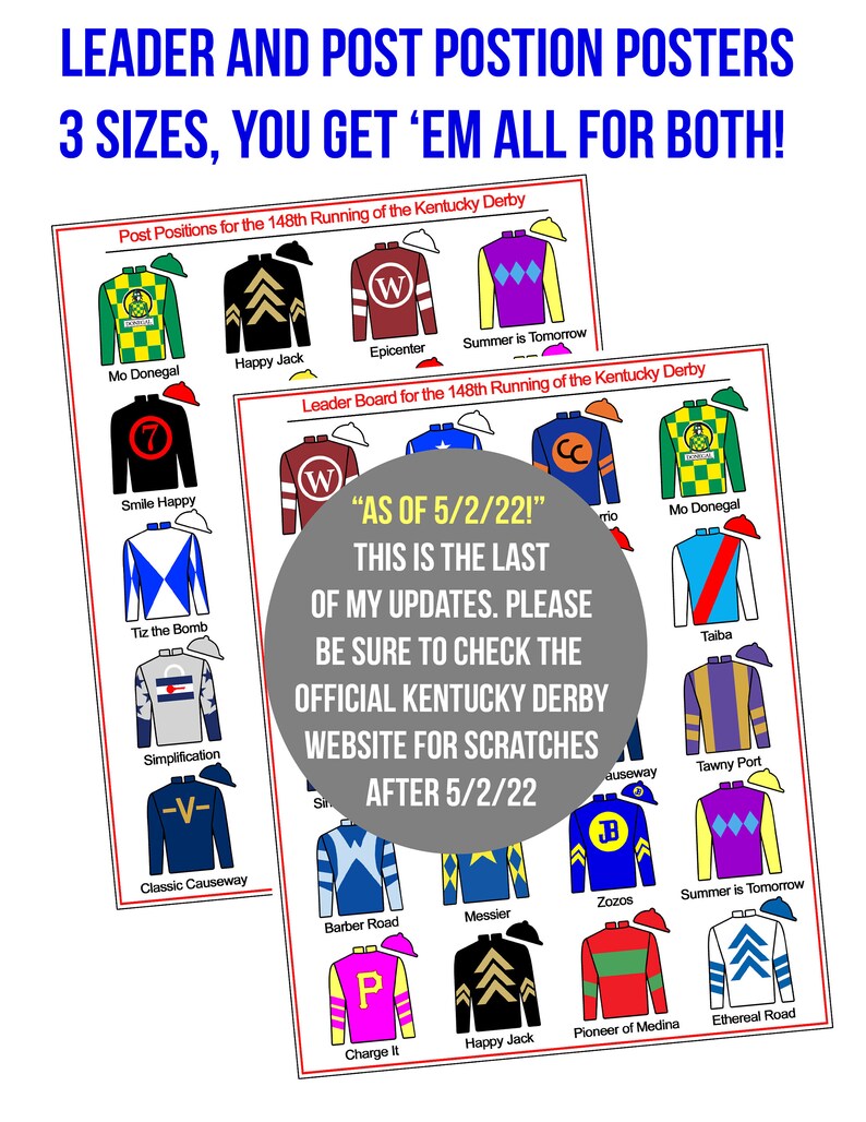 Kentucky Derby Party Printables Jockey Jersey Silks Etsy