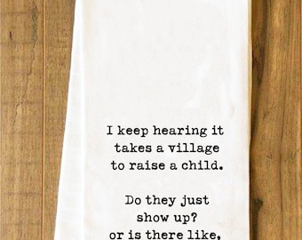 It Takes a Village Tea Towel