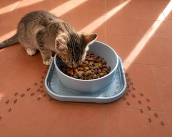 Ciotola per gatti e cani di piccola taglia stampata in 3D, a prova di formiche, con fossato d'acqua / Mangiatoia per gattini