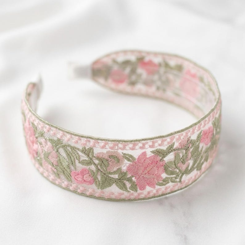 Floral Embroidered Headbands For Women, Boho Hair Summer Fashion Accessories, Cottagecore Trendy Hoop, Unique Modern Gift For Yourself Model C