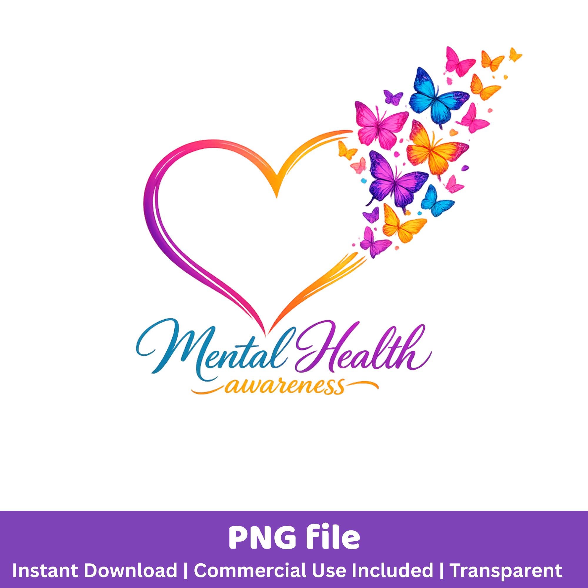 Mental Health PNG | Awareness Butterfly Design | Self Care Quote ...