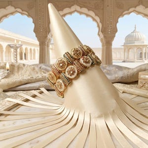 Traditional multicolored statement bangles