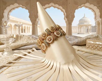 Traditional multicolored statement bangles