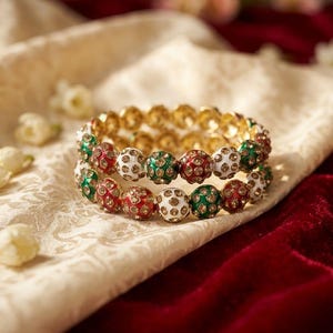 Royal Enamel & Crystal Statement Bangles
