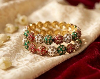 Royal Enamel & Crystal Statement Bangles